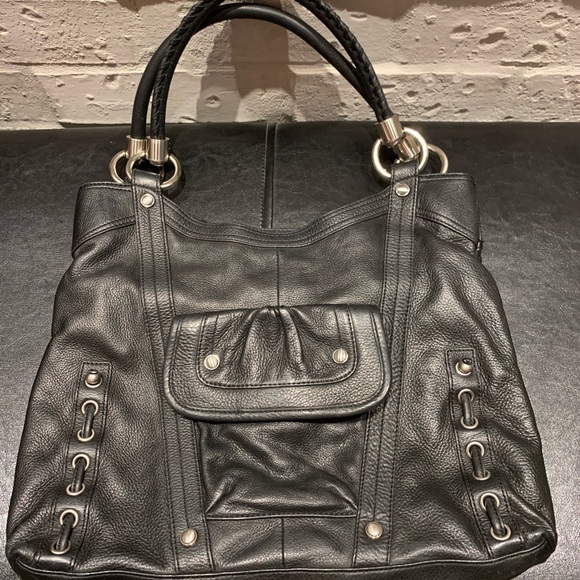 B. Makowsky Black Leather Hobo/Shoulder Bag - Picture 8 of 15